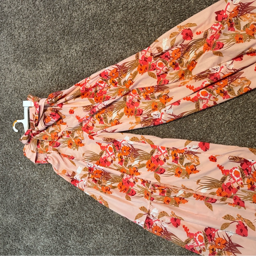 Floral Pink and Orange Jumpsuit